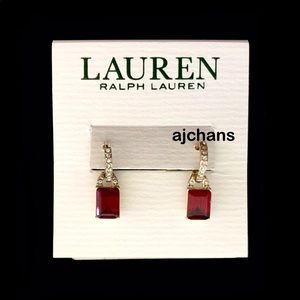 Lauren Ralph Lauren Red Baguette Earrings